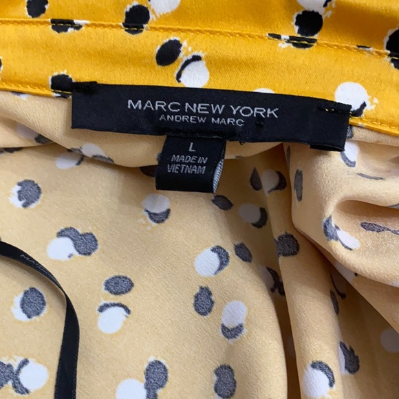 MARC NEW YORK YELLOW DOTTED BUTTON DOWN JACKET - Picture 4 of 4